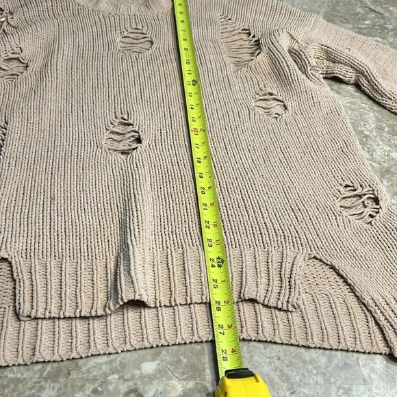 Dreamers  oversized PTP 24” chunky knit sweater shredded,distressed ,grunge,boho - Picture 15 of 17